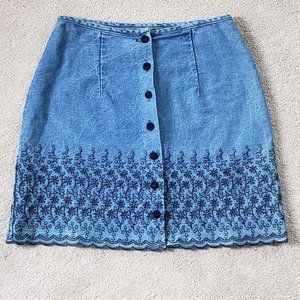 Vintage Mini w/Velvet Buttons & Black Embroidery